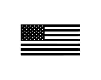 US Flag - Vinyl Decal - Custom Sizes and Several Colors Available