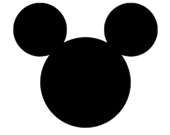 Mickey Mouse Head Silhouette - Vinyl Decal - Custom Sizes and Several Colors Available
