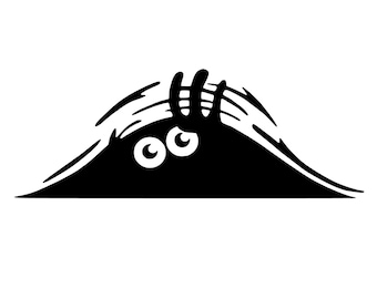 Peek-a-Boo - Vinyl Decal - Custom Sizes and Several Colors Available