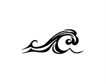 Ocean Waves - Vinyl Decal - Custom Sizes and Several Colors Available