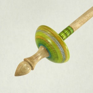 Natural Tip Tibetan Supported Spindle, Dyed Sugar Maple, Yarn Spindles, 26 grams