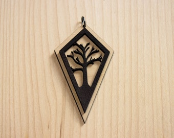 Taglio laser pendente ad albero di legno (2,6" X 1,6")