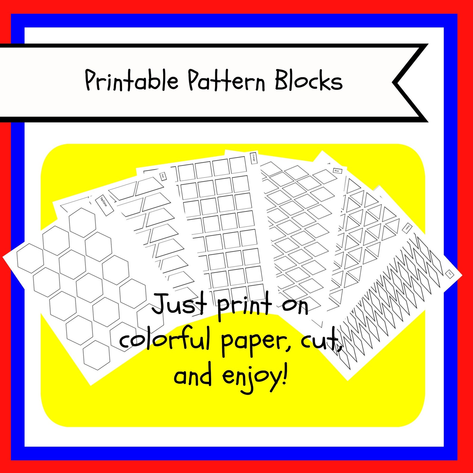 Printable Pattern Blocks - Etsy