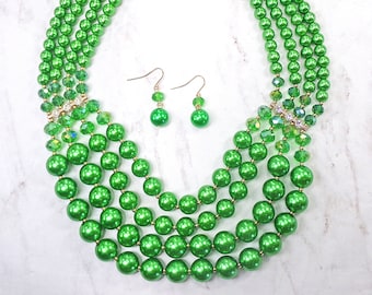 Collier De Perles Vert Fluo Partypro – 45 Cm – Accessoire Déguisement Disco Adulte