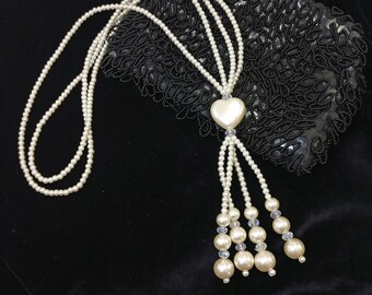 Elegant Long Imitation Faux Pearl Tassel Wrap Necklace Special Occasion Everyday Wear