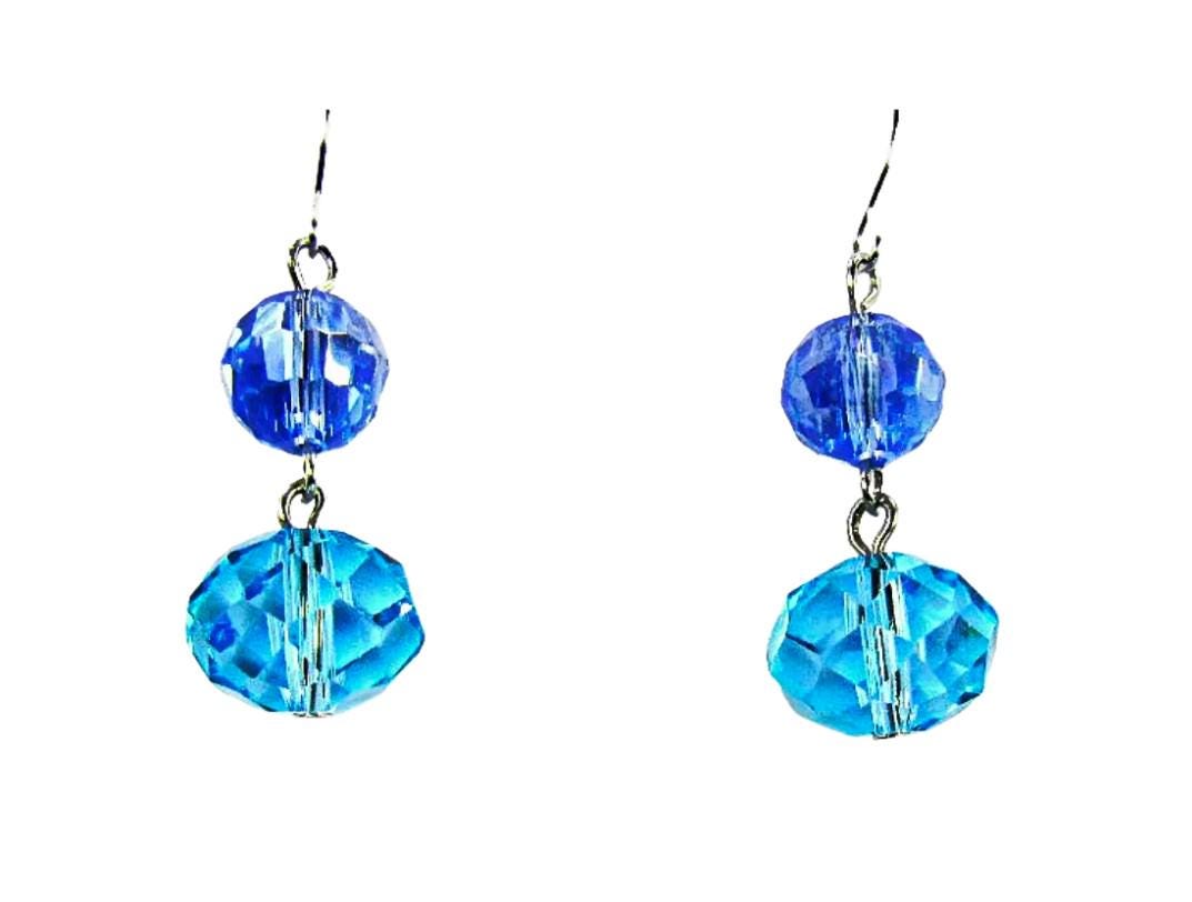 Set De Bijoux Paris (collier + Boucles D'oreilles) Nacre & Perles Carrées Bleues - Lideva