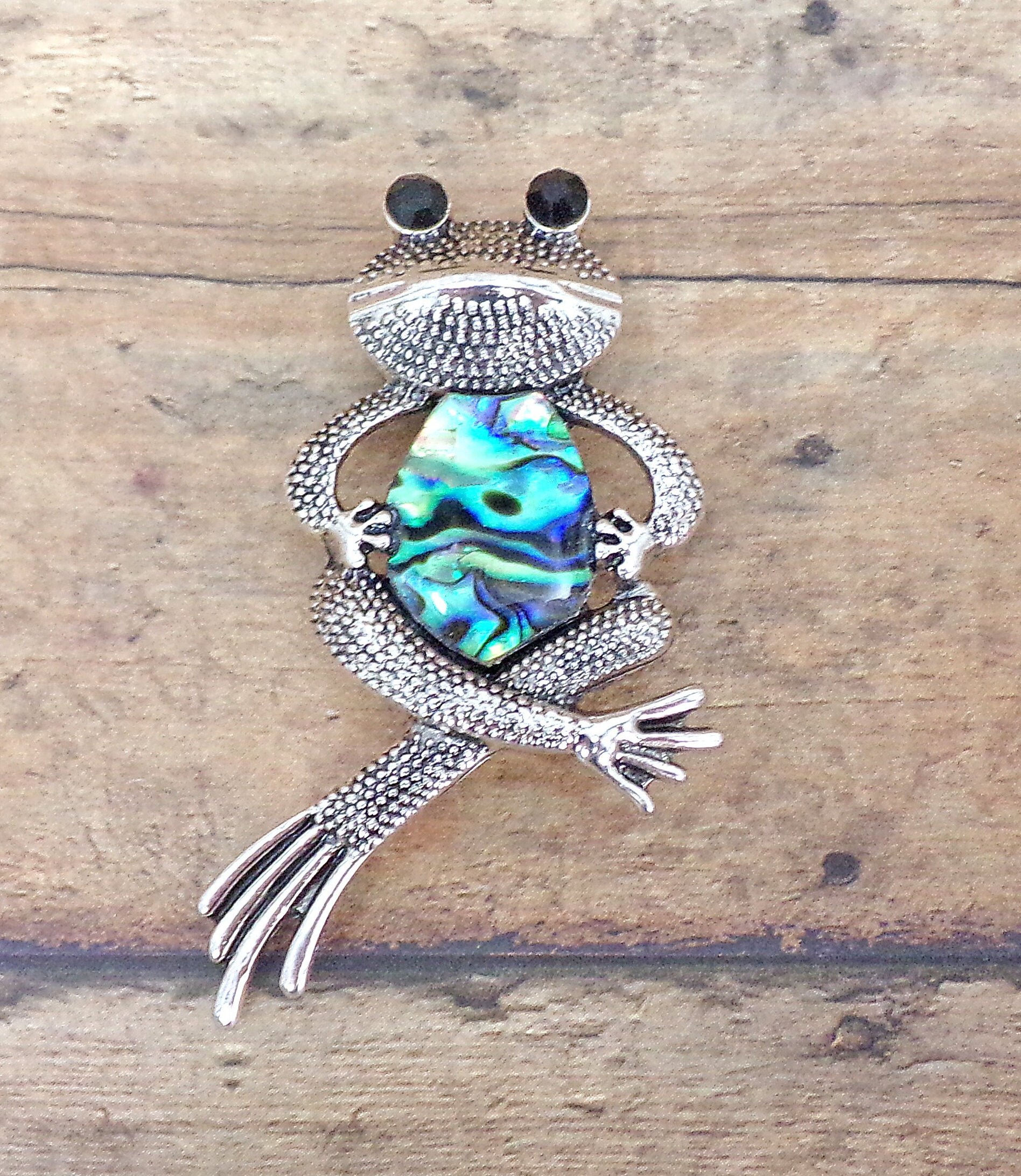 Alilang Abalone Shell Frog Brooch - Cross-Legged Sitting Frog Pin, Retro Crystal Corsage - View #12