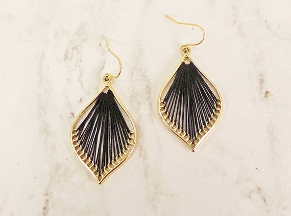 Black fashion earrings deals