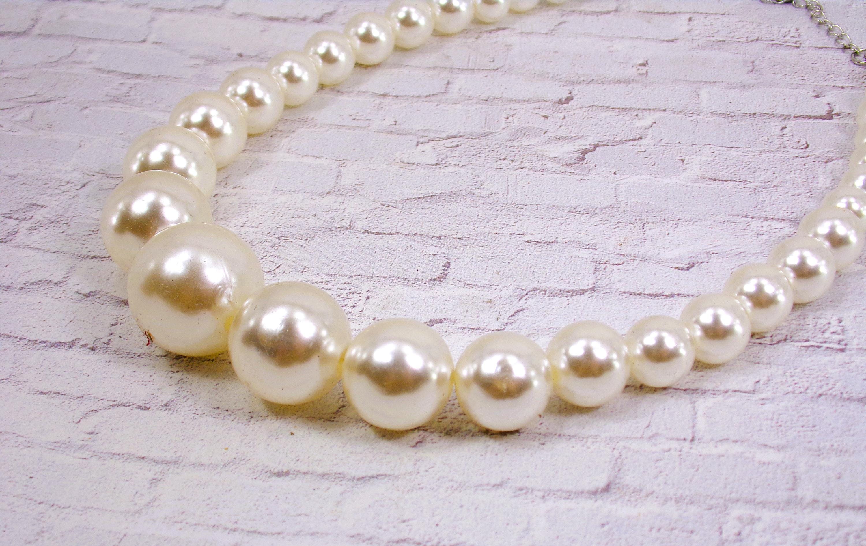 White Pearl Statement Necklace Created With Large Round Faux  Pearl Cascade Statement Necklace - White faux Pearls main image 0