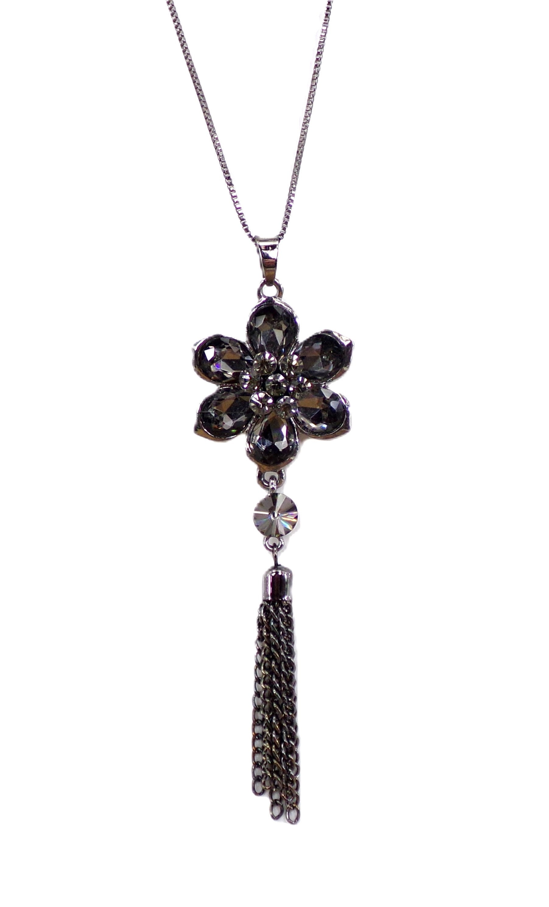 韓国【TATIANA】(silver925) crystal flower necklace Fun Market pure silver flower necklace – TAKA ORIGINAL LIMITED