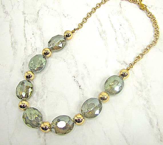 gold plated beaded necklace