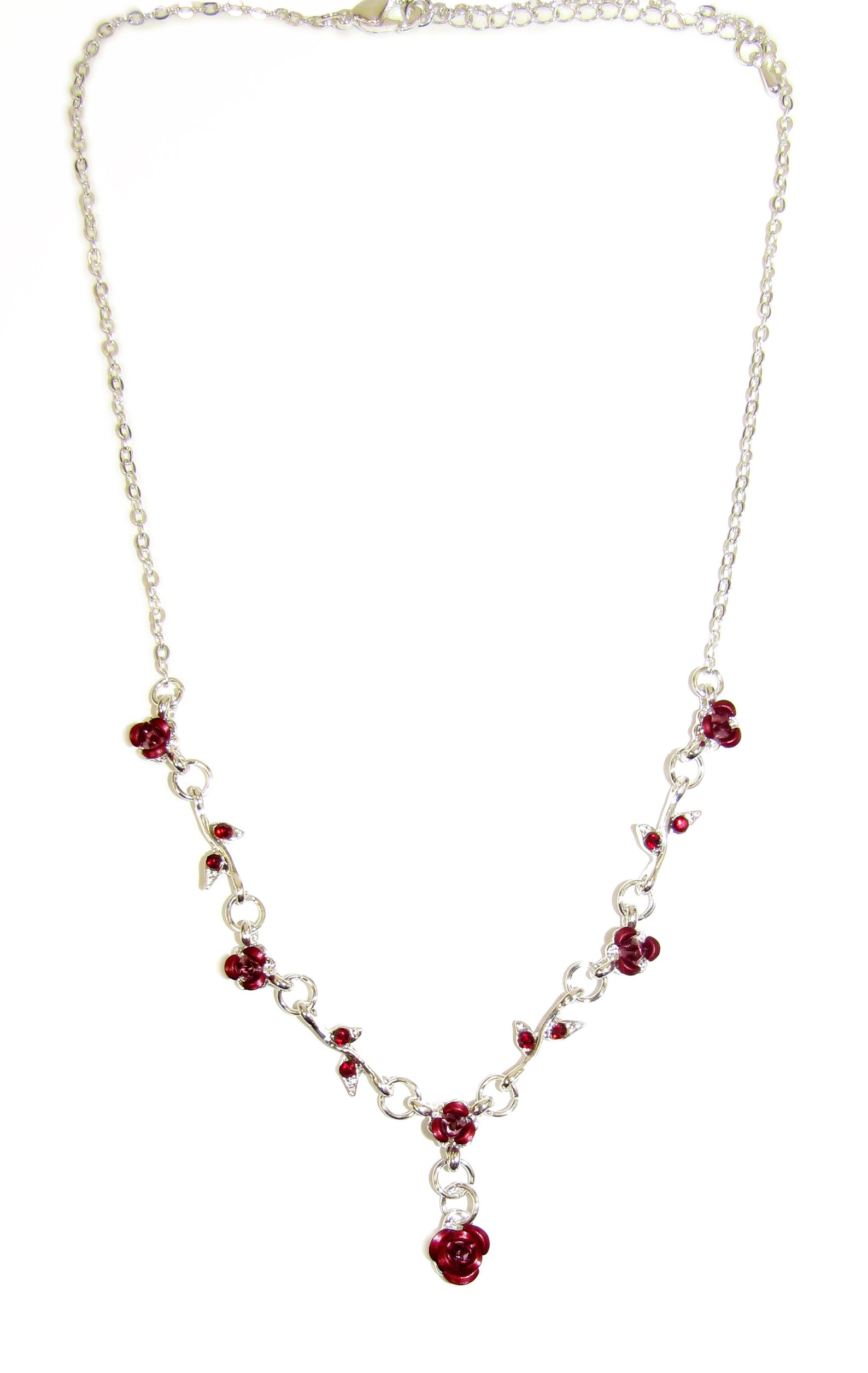 Precious Red Roses Y Necklace and Matching Earring Set With Etsy