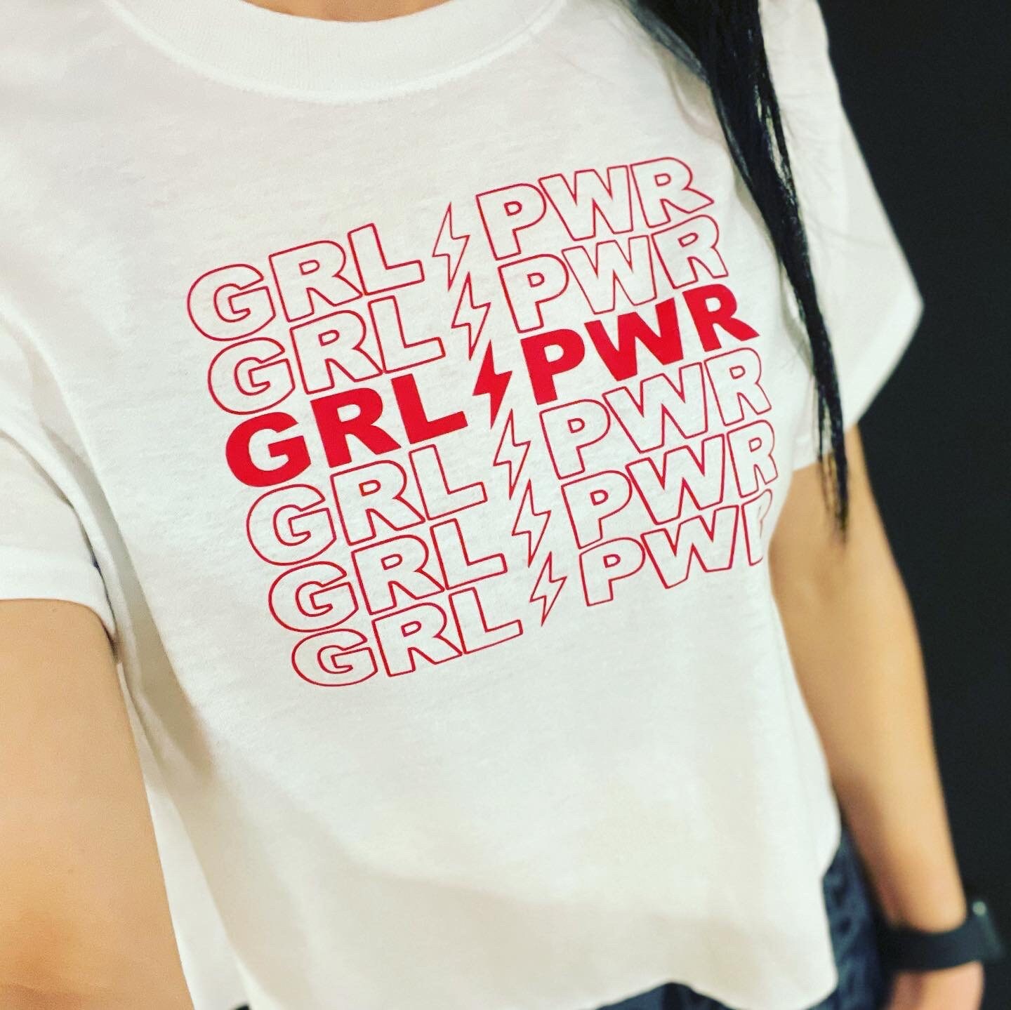 GRL PWR Crop Top Girl Power Graphic Tee Feminist Shirt Etsy