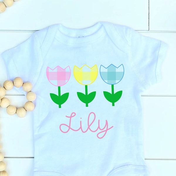 Tulips SVG Cut File | Girl Summer Spring SVG | Flower SVG | Girl Summer Shirt Svg | Toddler Girl Shirt Svg | Girl Onesie Svg File for Cricut