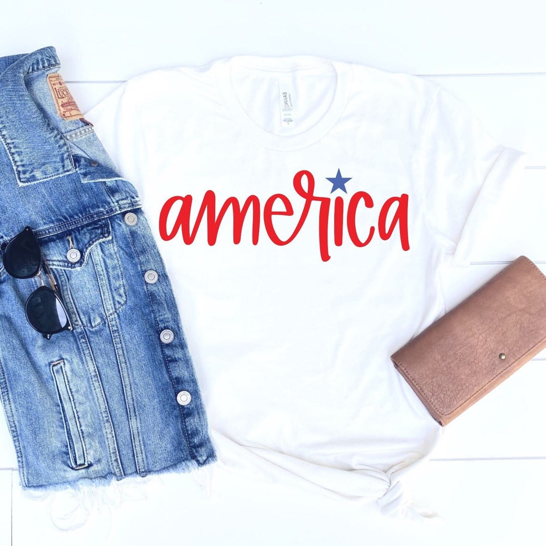 America Shirt SVG Cut File Women's Patriotic Shirt SVG - Etsy