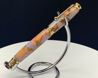 Handmade Pen (Walnut) - "Rainbow Sherbet" (Fountain Pen or Rollerball)