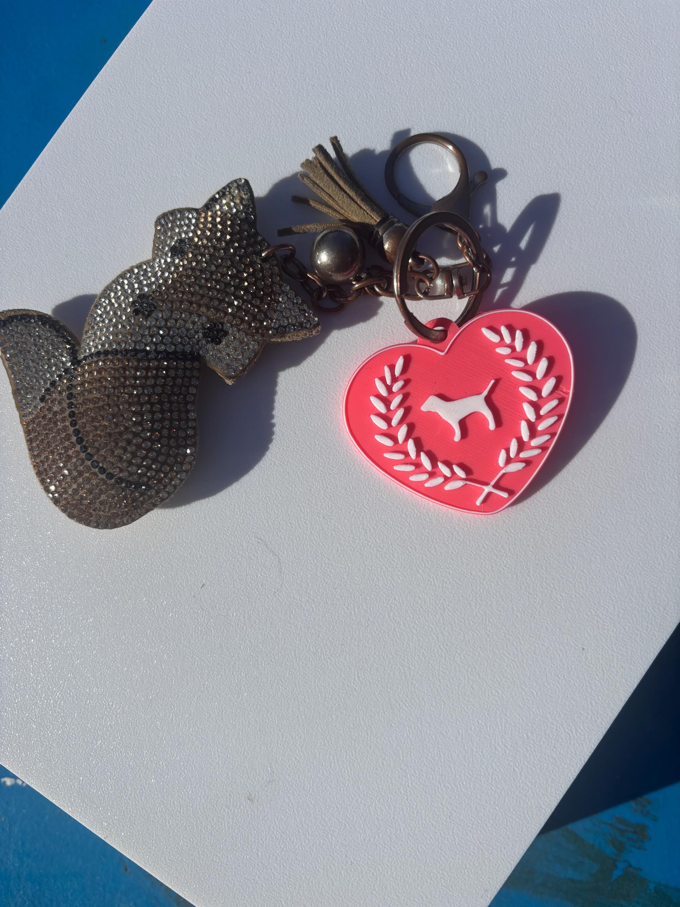 Victoria's Secret Custom Name Pink Dog Keychain Custom Car