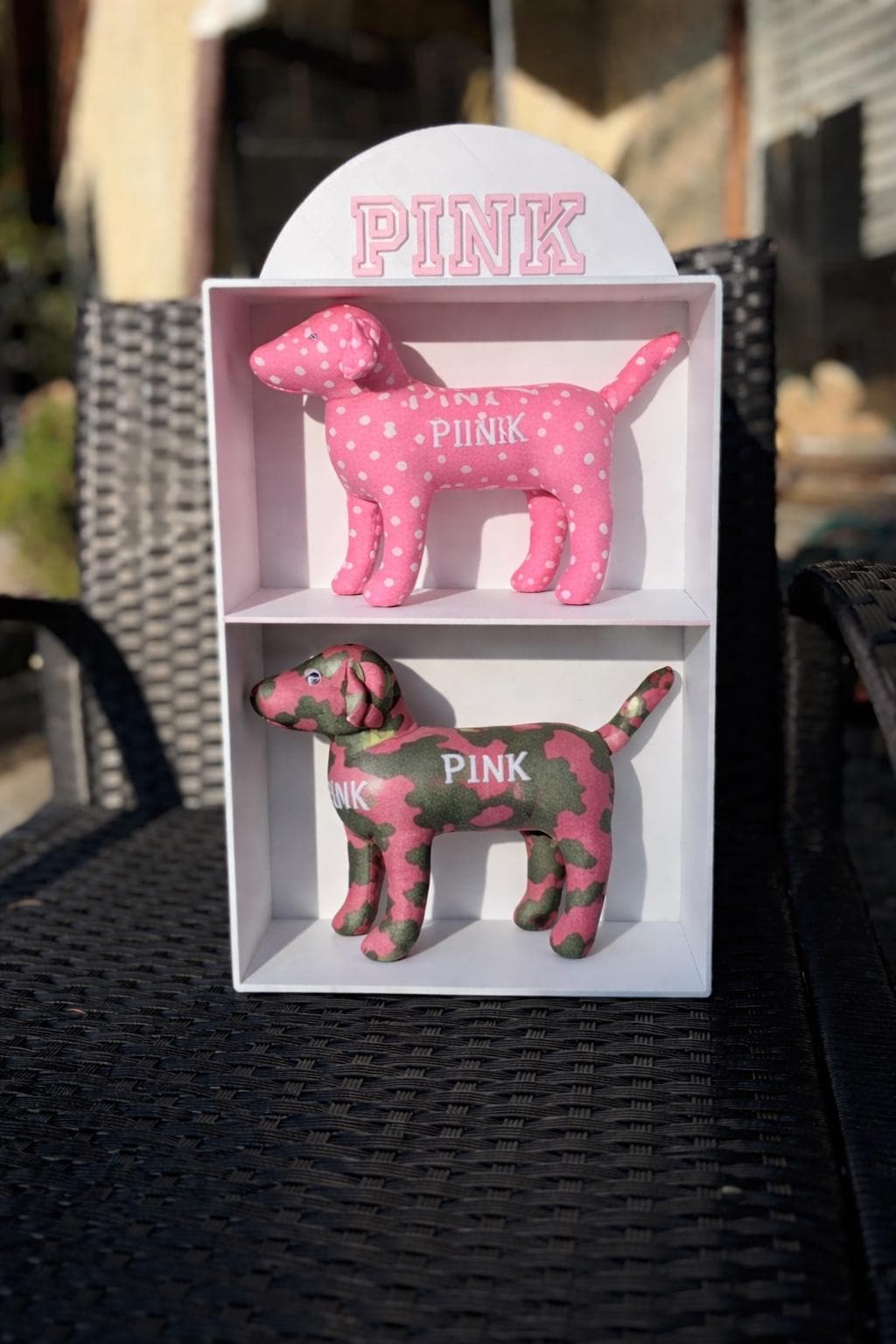 Victoria's Secret PINK Mini Dog Display Shelf | Pink Plush Dog