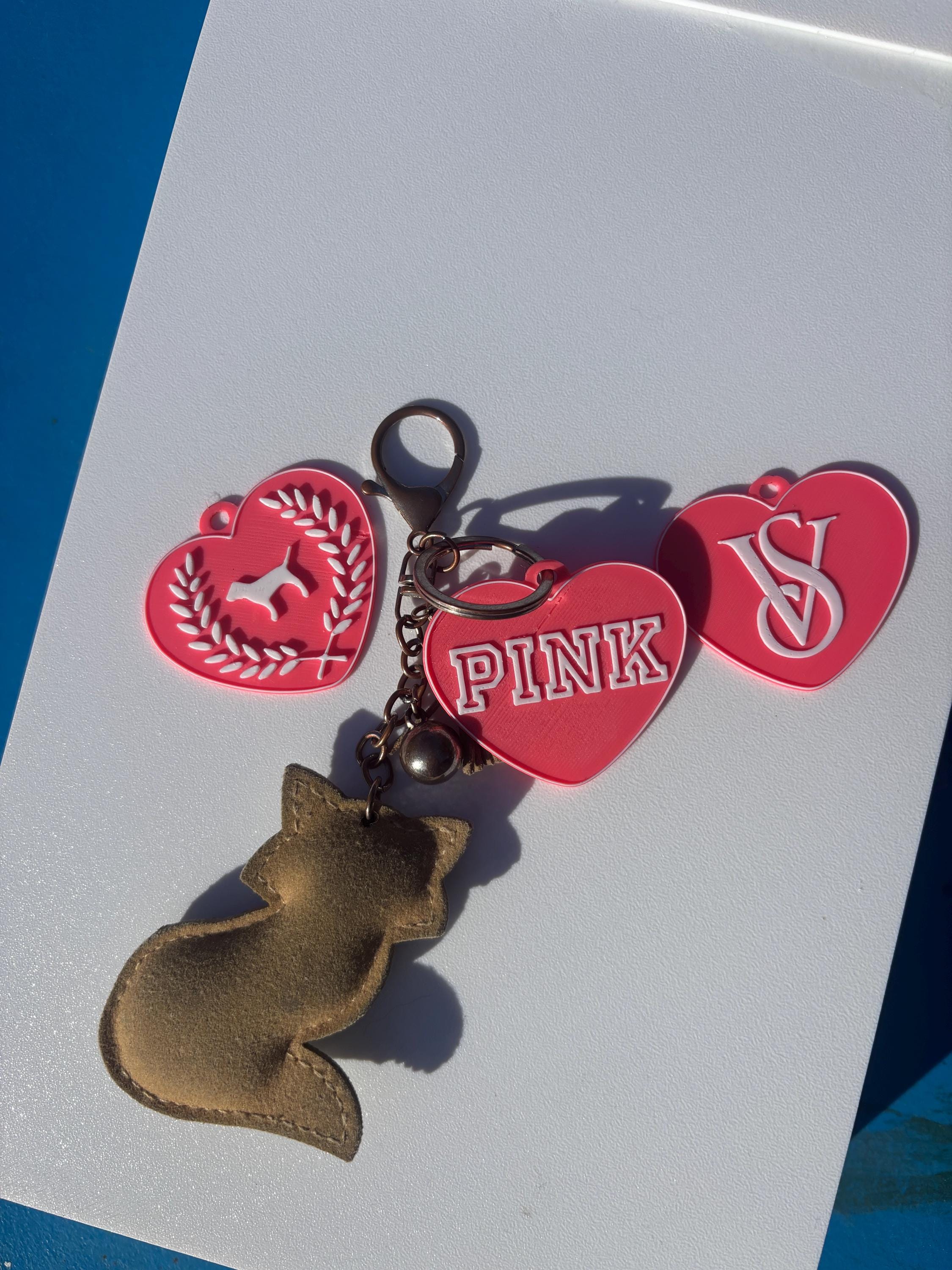 Victoria's Secret Custom Name Pink Dog Keychain Custom Car