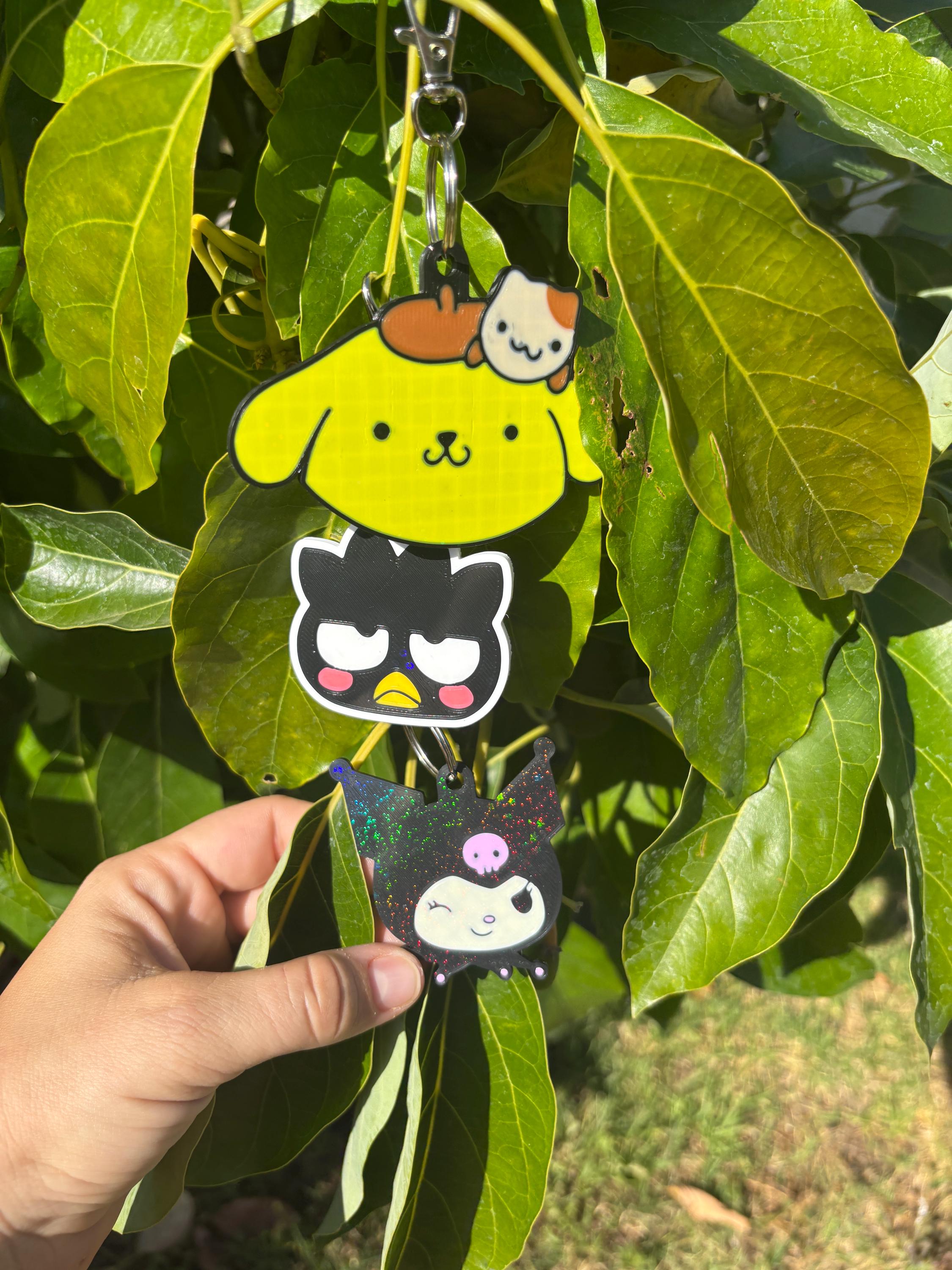 ぺ*り様 Candies ピンバッジ 、プロマイドセット Kuromi Pompompurin Badtz Maru Keychain Badge Reel Bag Tag 3D