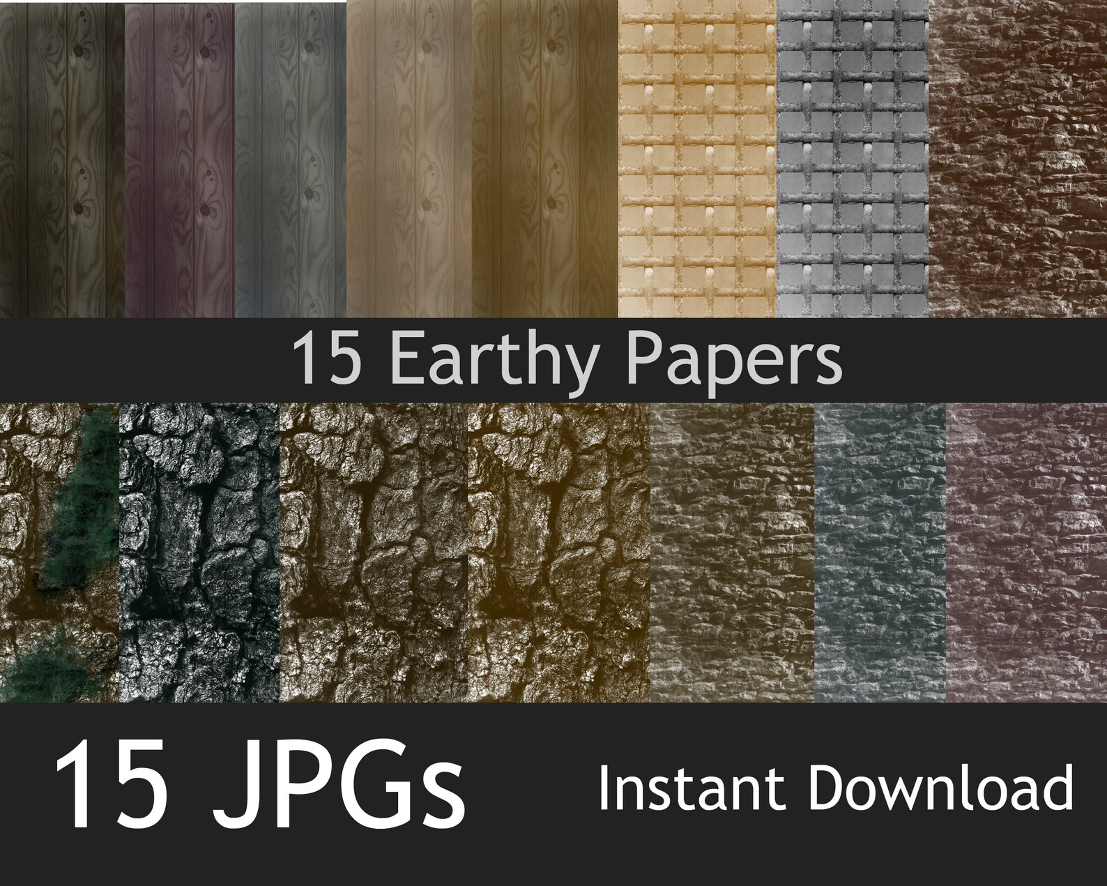 15 Earthy Digital Papers Earth Tones Digital Scrapbook Paper Etsy