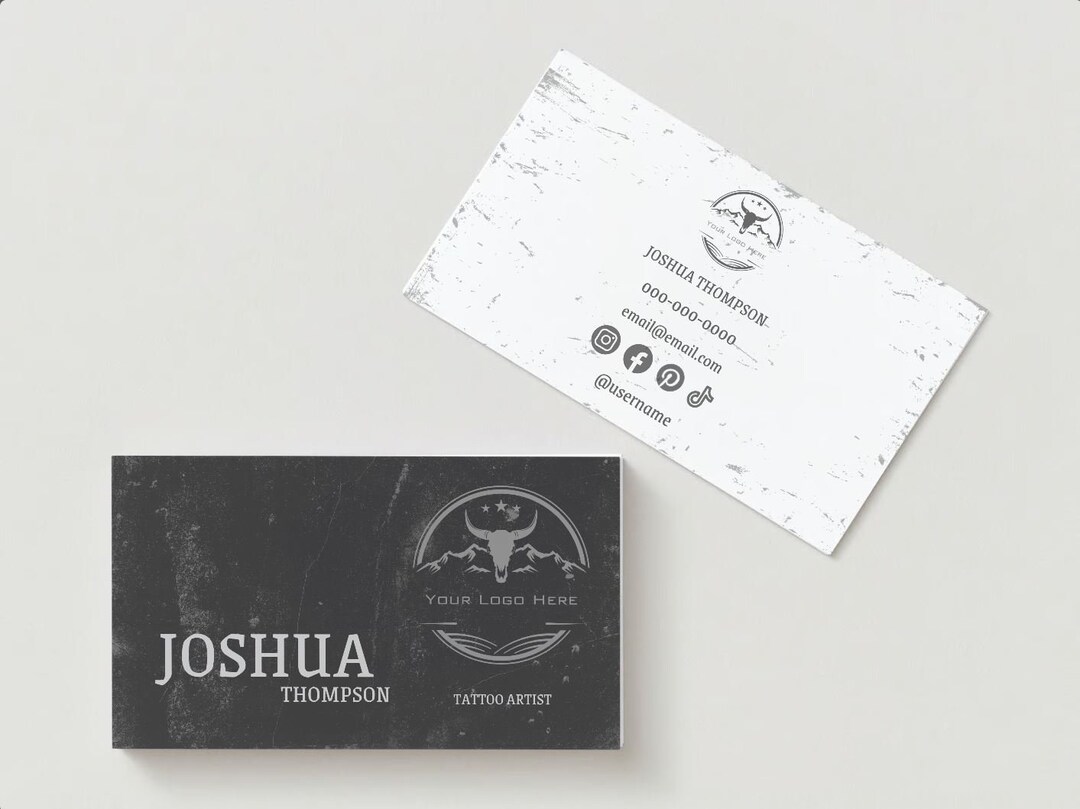 Rugged Gothic Business Card Canva Template Editable Business - Etsy