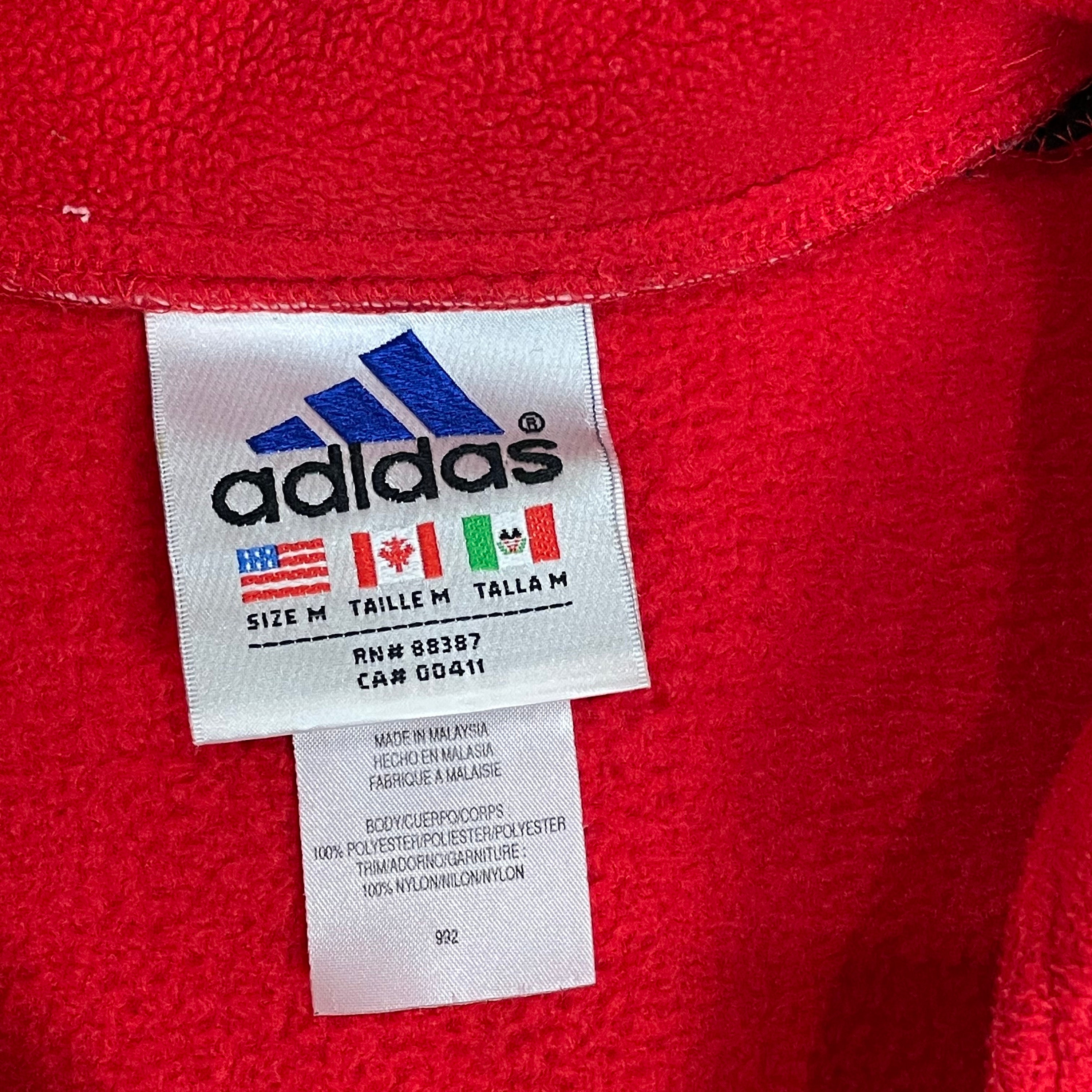 Vintage Adidas Fleece 1 4 Zip Pullover 90 s Adidas Fleece Red