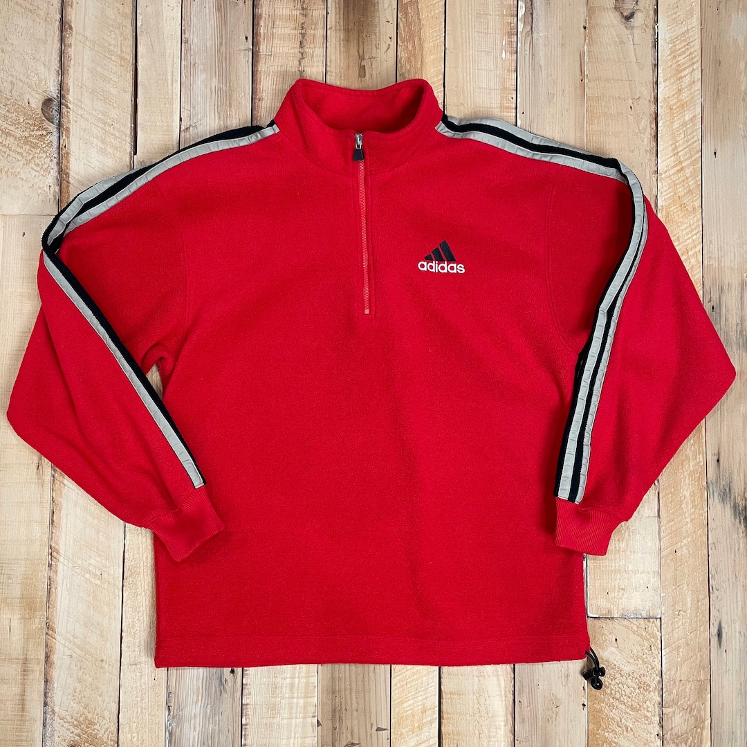 Vintage 90s Adidas Trefoil Three Stripes Hoodie Jacket