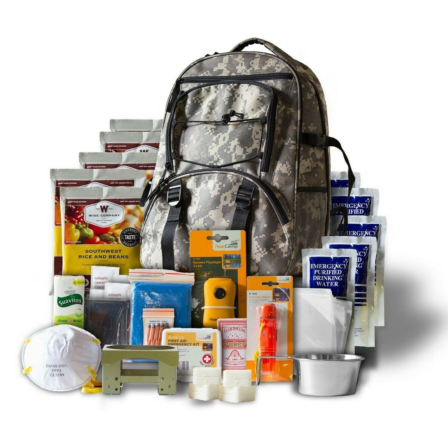 Bug Out Bag Kit Backpack Prepper Supplies First Aid Food Gear Etsy
