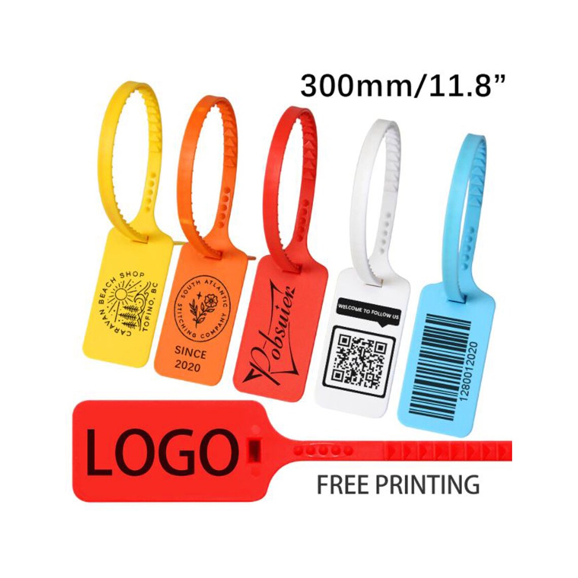 Customized Made to Order Logo Tag Zip Ties 100pcs Plastic Etsy