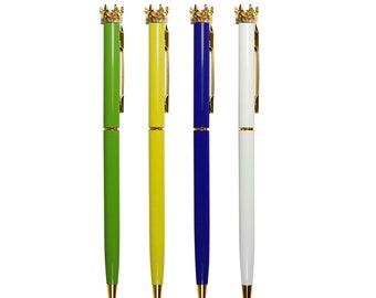 Ballpoint Metal Pen Queen Crown Colorful Business Gift School Office