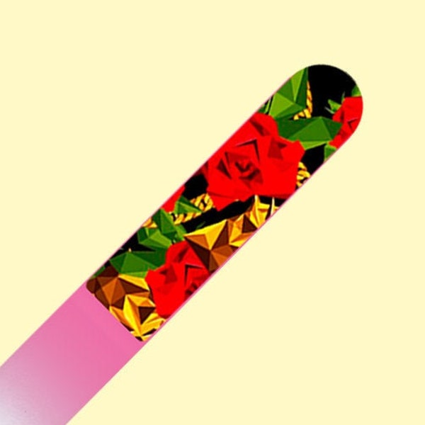 Glass Nail File with 3D Sticker - Cubism Collection