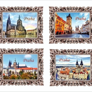 Prager Panorama-Holzmagnete