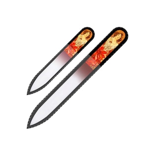 Glass Nail Files Alphonse Mucha set di 2