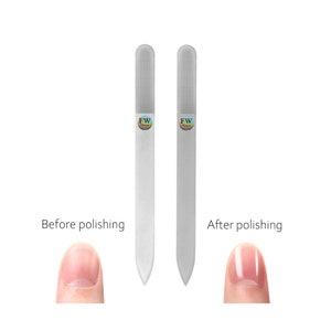 Glass Nail File and POLISHER - New Unique 2-IN-ONE Classic Nail File & Buffer Shiner by Fulgent World