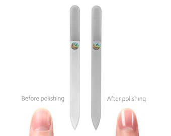Glass Nail File and POLISHER - New Unique 2-IN-ONE Classic Nail File & Buffer Shiner by Fulgent World