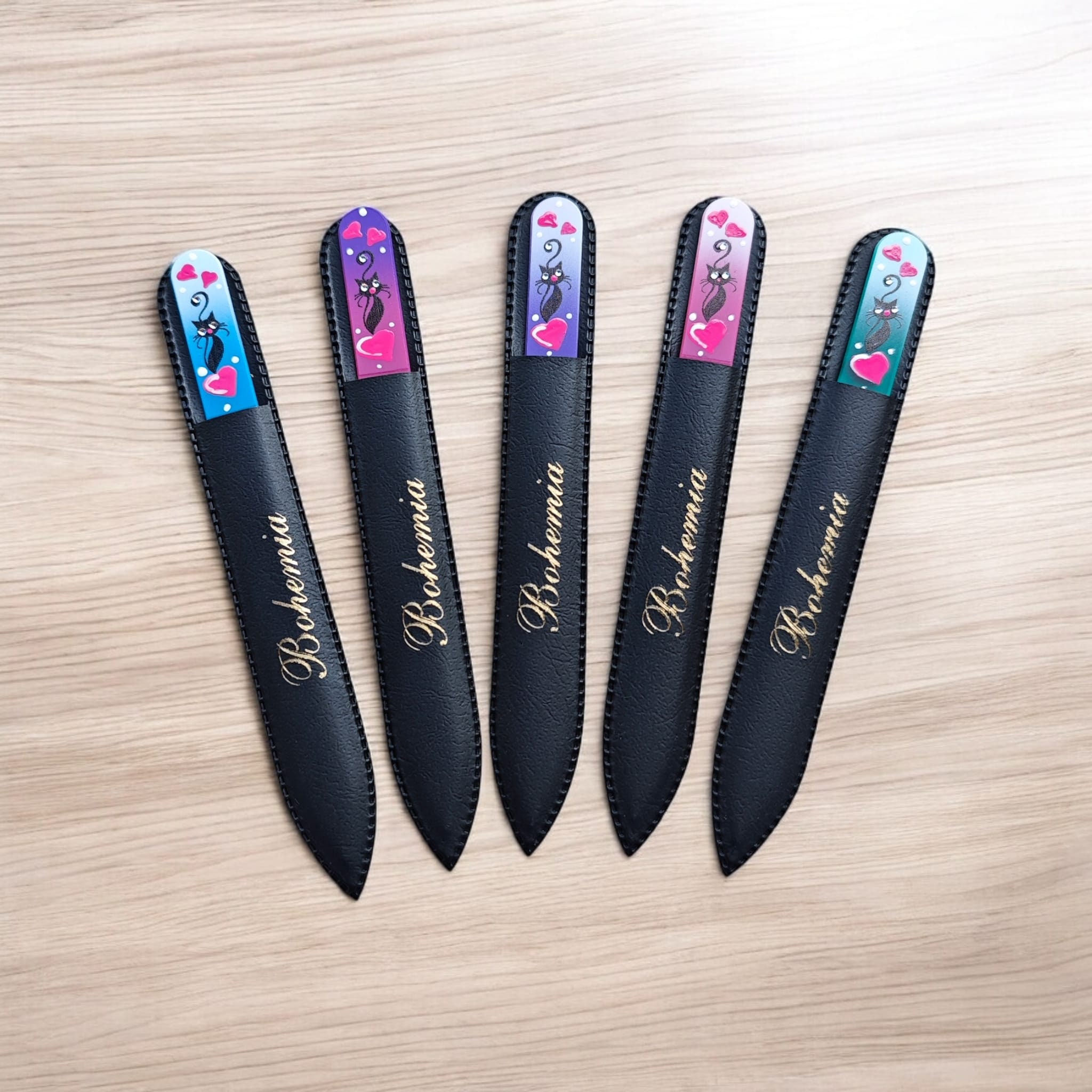Crystal Nail File Hand Painted Cat - Original Czech Product