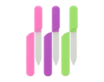 FulgentWorld Glass Nail Files in a Hard Case - Czech Original Quality