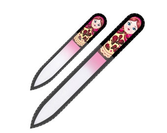 Glass Nail Files with 3D Sticker - Matryoshka set of 2