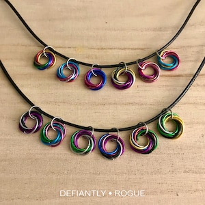 LGBTQIA+ Pride FLAG Möbius Rose Knot Pendant Necklaces