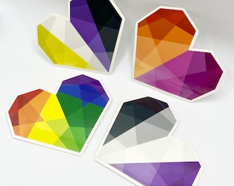 Geometric LGBTQ Heart Stickers