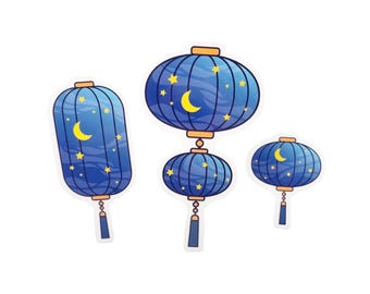 Clear Midnight Moon Sticker Set