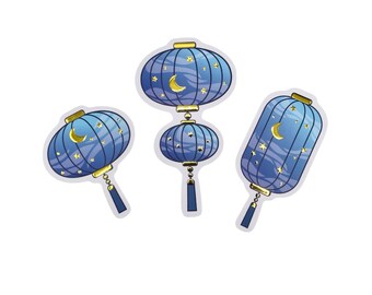 Gold Foil Midnight Moon Sticker Set