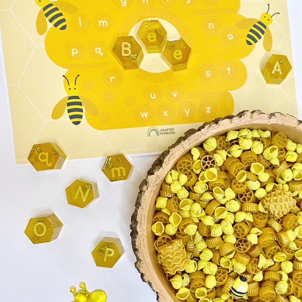 Bee Pour & Explore Kit, Sensory, Honey Bee, Resin, Kids Gift, Sensory Bin, Montessori, Classroom, Educational play, Busy Bin, unique gift