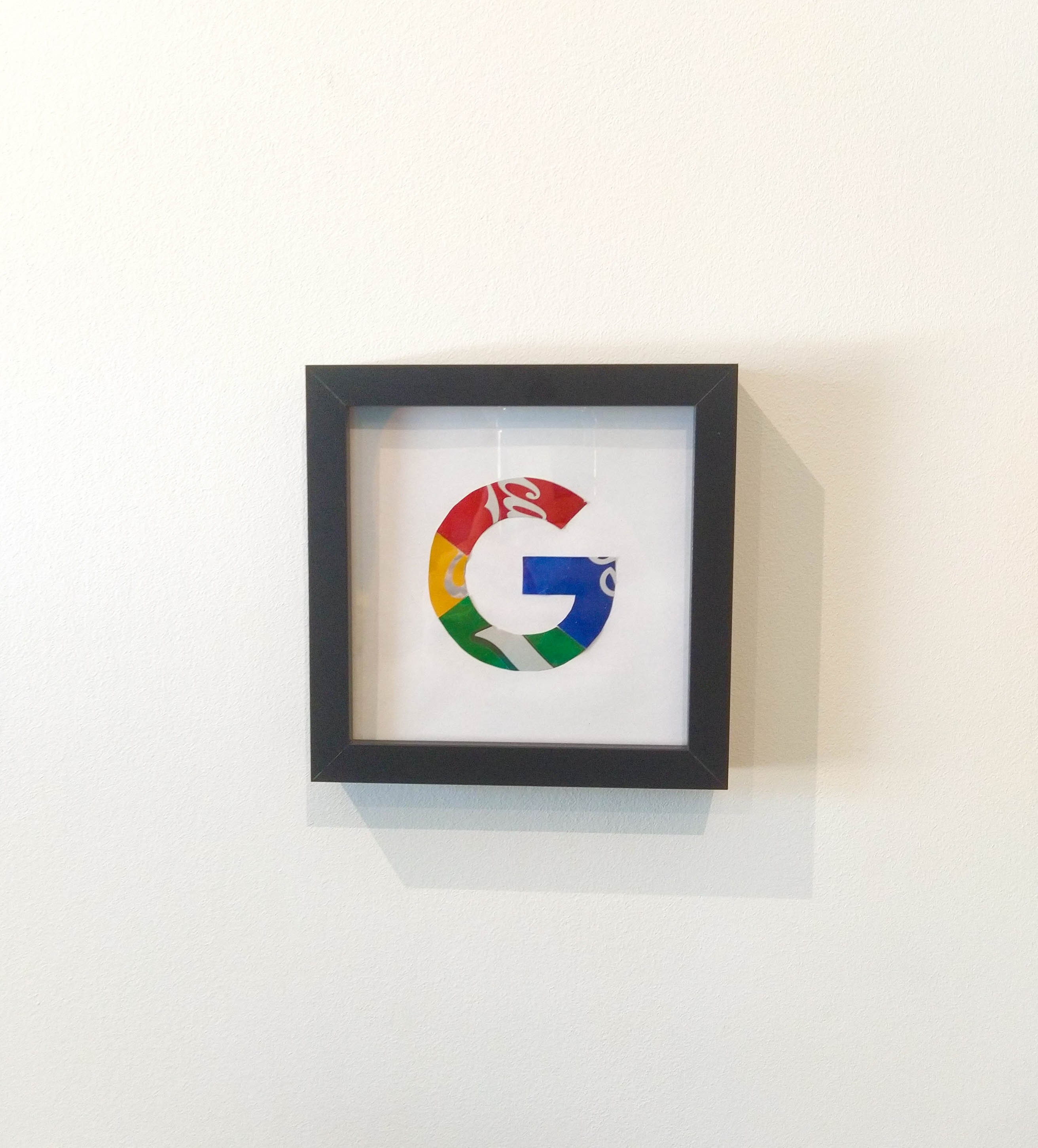 Cadre en Canettes Recyclées Du Logo de Google - Création Artisanale et Faite Main | Upcycletacan