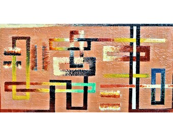 Cubics, Connection, relationship, interrelation ..., bees-wax on playwood, 24X48X1 inch, 61x122x4 cm, SKU 2017
