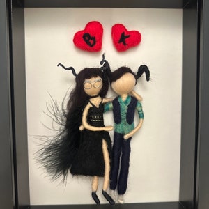 Customized family portrait, felt needled, Waldorf inspired, framed gift