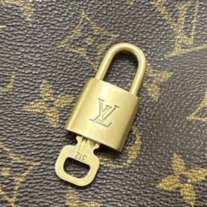 Louis Vuitton Lock and Key Set- Authentic Brass Padlock- Preowned Vintage luxury Accessory