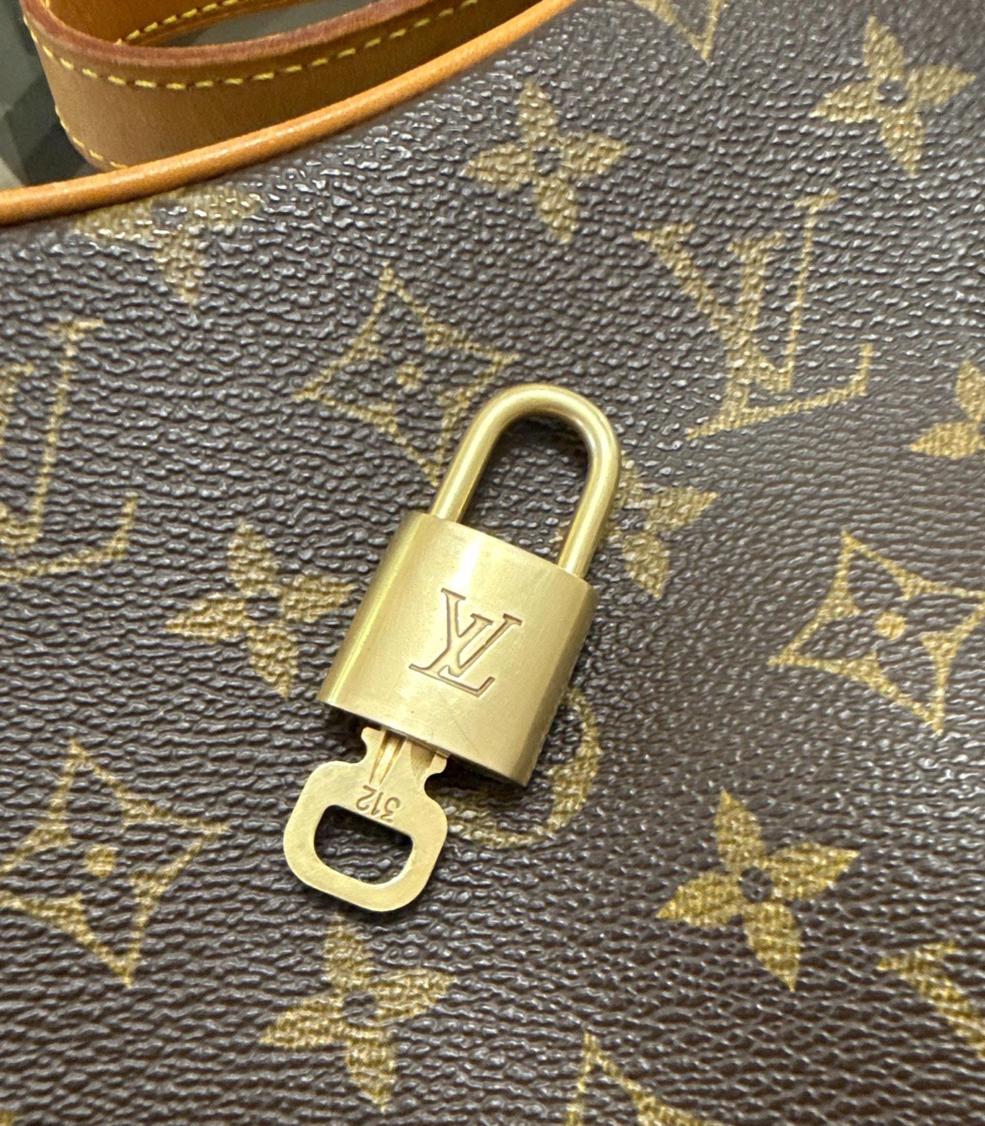 Louis Vuitton Lock and Key Set- Authentic Brass Padlock- Preowned Vintage luxury Accessory
