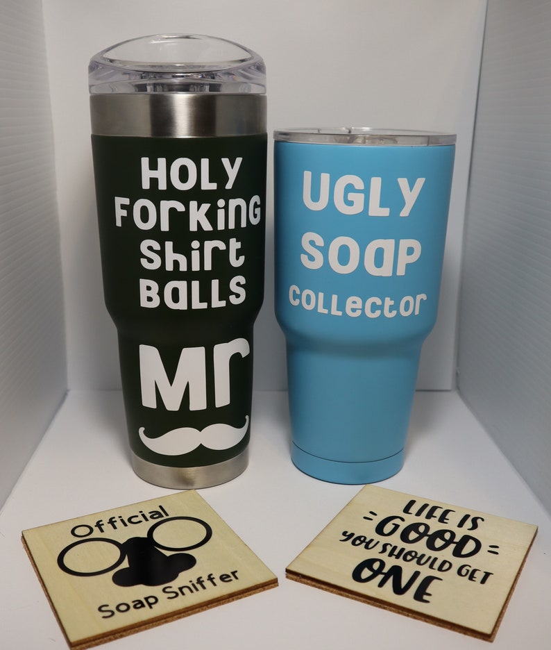 coasters cups anywhere you want to put them! laptops Mrs Merch Custom vinyl decals for mugs
